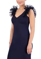 Women's Ruffle Shoulder Gown