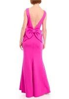 Women's Sleeveless Solid Ruched Gown