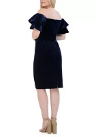 Women's Off the Shoulder Velvet Sheath Dress