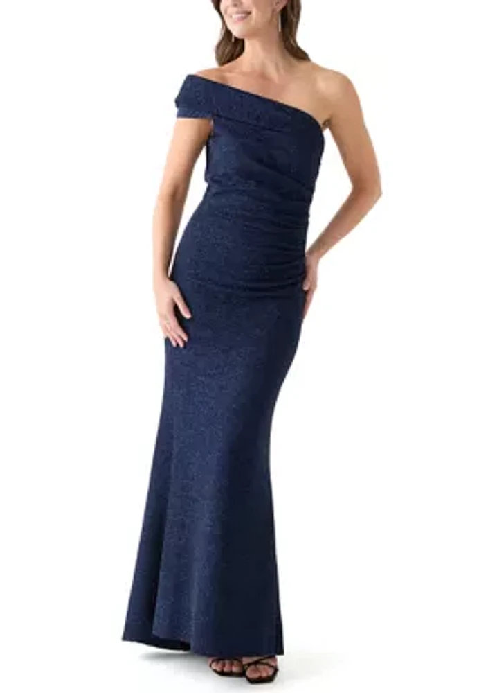 Women's Off the Shoulder Solid Slim Gown