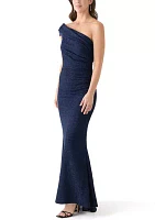 Women's Off the Shoulder Solid Slim Gown