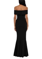 Women's Off the Shoulder Side Ruffle Gown