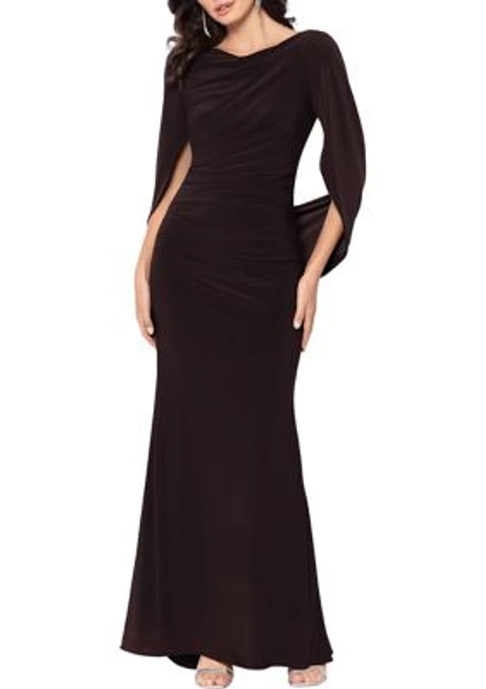 Women's Knit Drape Back Long Gown