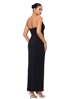 Women's Long Strapless Crepe Tuxedo Top