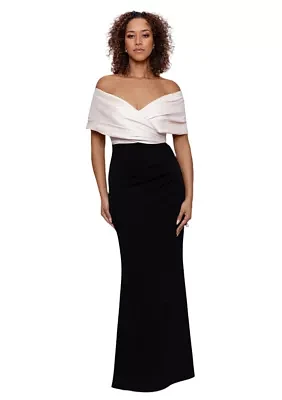 Women's Sleeveless Off the Shoulder Solid Gown