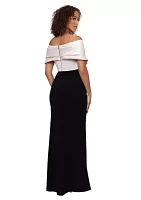 Women's Sleeveless Off the Shoulder Solid Gown