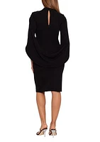 Solid Cape Sleeve Dress