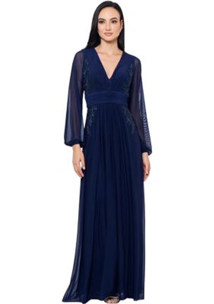 Women's V-Neck Embellished Gown