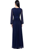 Women's V-Neck Embellished Gown