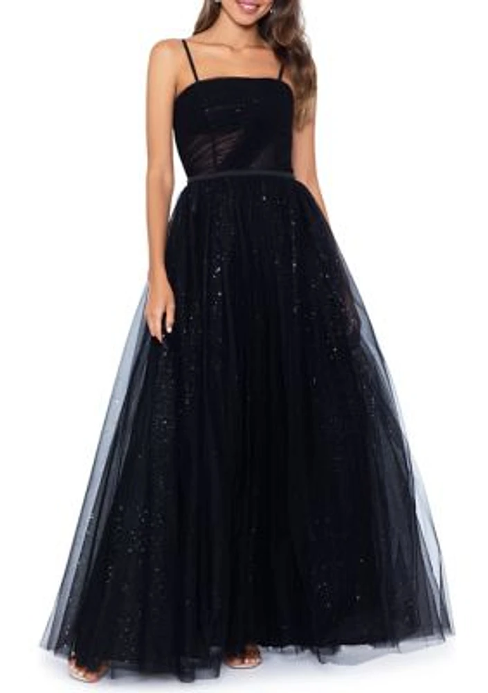 Women's Glitter Mesh Ballgown