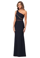 Women's One Shoulder Cut Out Scuba Gown