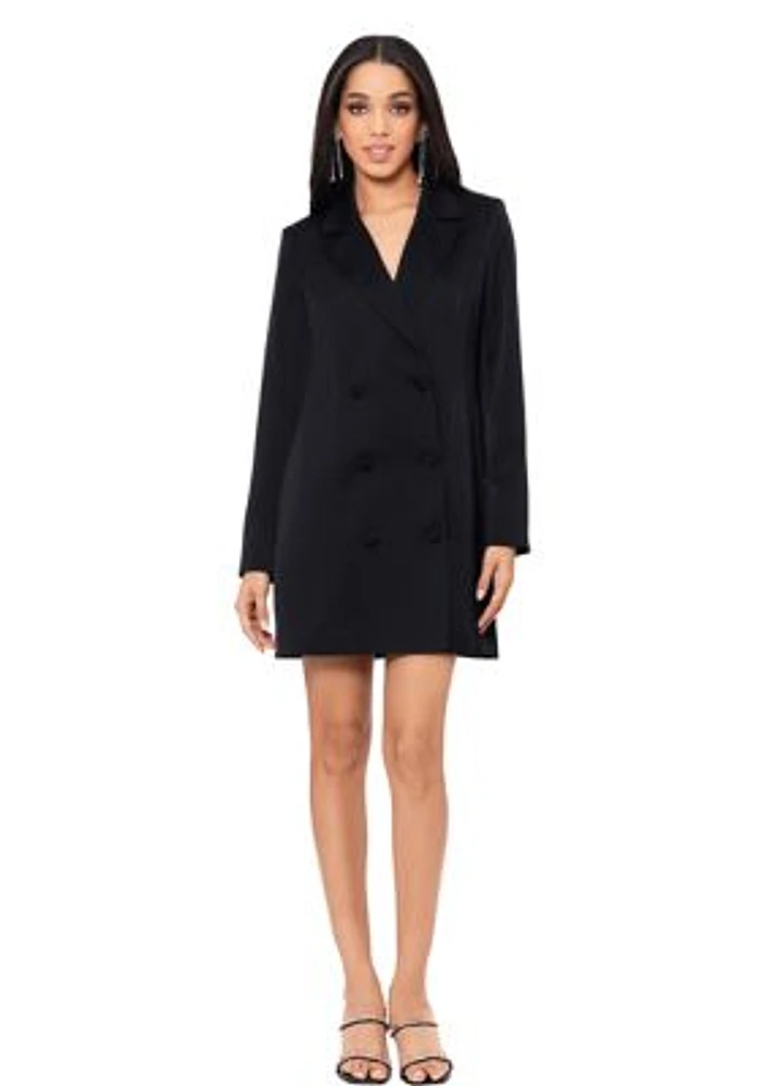 Women's Long Sleeve Solid Blazer Dress