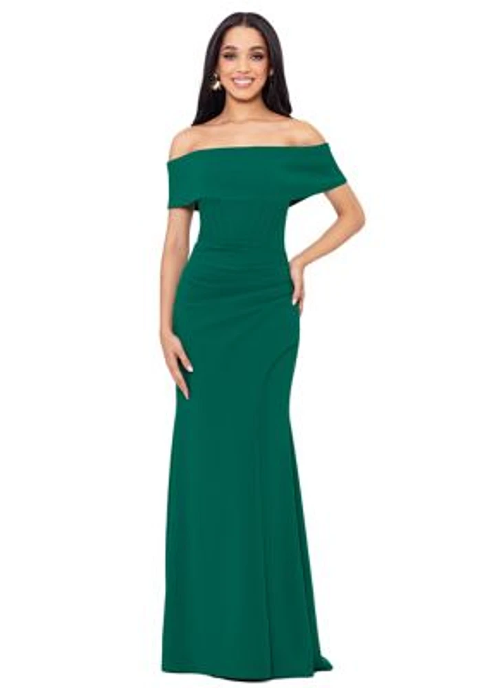 Women's Off the Shoulder Ruched Gown