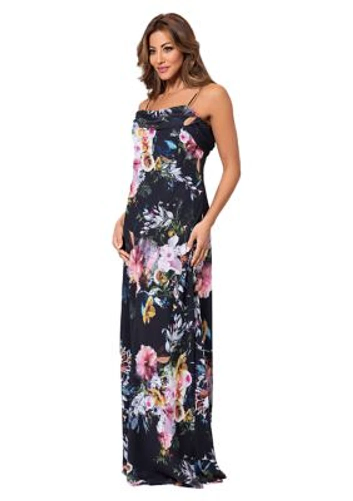 Women's Cowl Neck Sleeveless Slip Gown