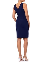 Women's Sleeveless Ruffle Body Solid Sheath Dress