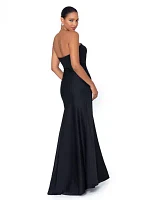 Women's Sleeveless Solid Satin Slim Gown