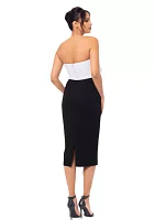 Women's Strapless Two Tone Dress