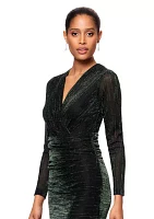 Women's Long Sleeve V-Neck Printed Gown