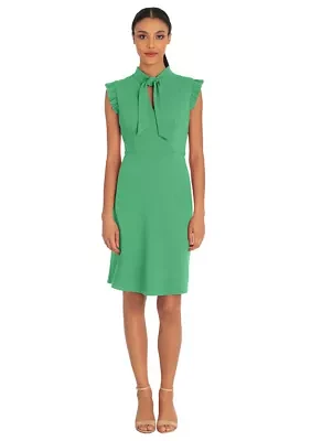 Women's Front Neck Tie A-Line Dress