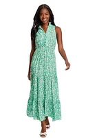 Women's Ruffle Neck Smocked Waist Halter Tiered Midi Dress