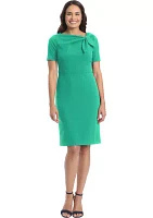 Women's Solid Scuba Crepe Sheath Dress