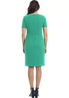 Women's Solid Scuba Crepe Sheath Dress