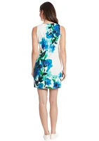 Women's Sleeveless Floral Sheath Dress