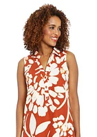 Women's Printed V-Neck A-Line Dress