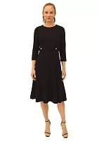 Women's Solid Scuba Crepe A-Line Dress