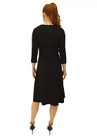 Women's Solid Scuba Crepe A-Line Dress