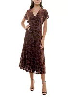 Women's Velvet Burnout Empire Waist Dress