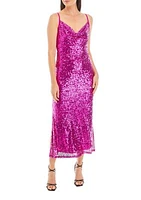 Women's Sleeveless Strappy Sequin Sheath Dress