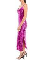 Women's Sleeveless Strappy Sequin Sheath Dress