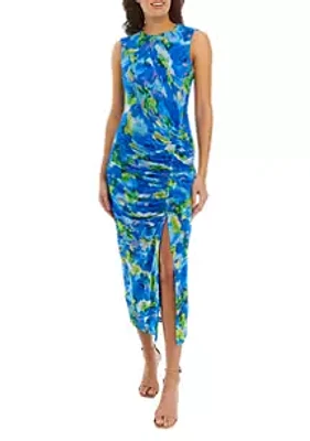 Taylor Women's Sleeveless Floral Print Sheath Dress