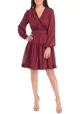 Women's Belted Tiered Wrap Dress