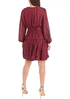 Women's Belted Tiered Wrap Dress