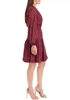 Women's Belted Tiered Wrap Dress