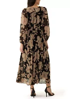 Women's Printed Mesh Crepe Dress