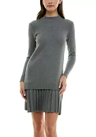 Women's Mock Neck Ruffle Hem Sweater Dress