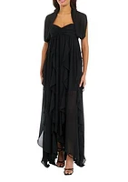 Women's Sweetheart Neck Chiffon A-Line Dress