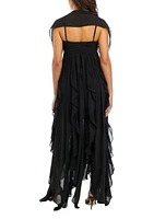 Women's Sweetheart Neck Chiffon A-Line Dress