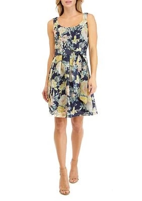 Women's Sleeveless Printed Floral Dress