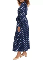 Women's Collared Faux Wrap Maxi Dress