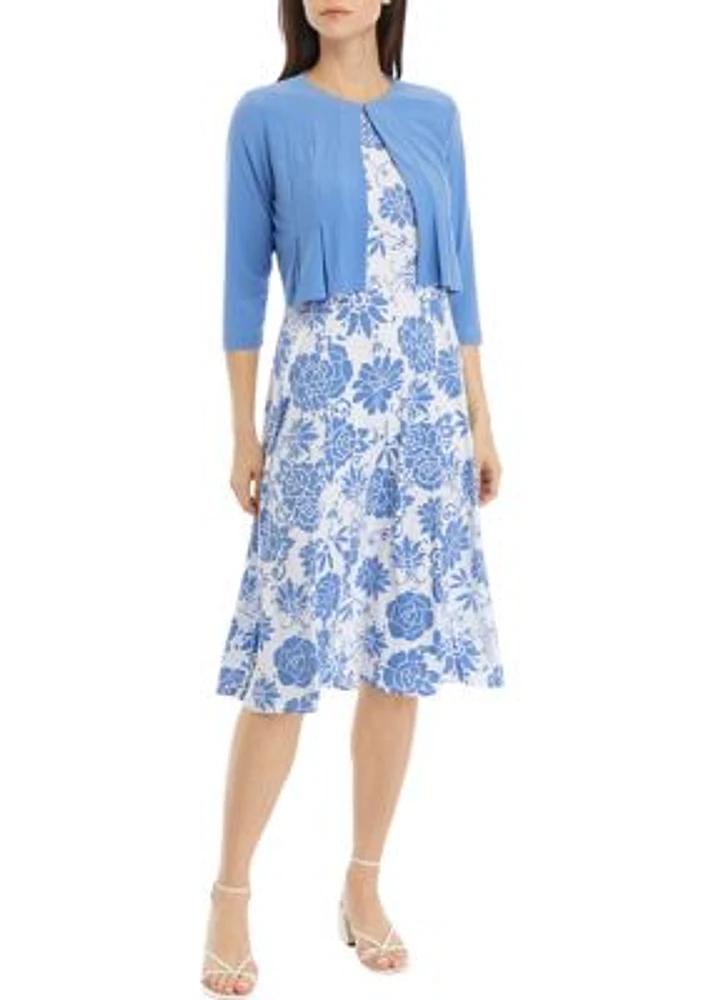 Women's Floral Print Jacket Dress