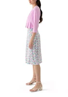 Women's 3/4 Sleeve Ditsy Print Jacket Dress