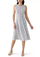Women's 3/4 Sleeve Ditsy Print Jacket Dress
