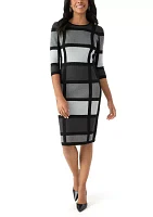 Women's Geo Printed Knit Sheath Dress