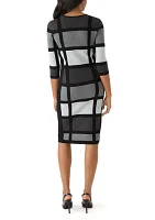 Women's Geo Printed Knit Sheath Dress