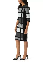 Women's Geo Printed Knit Sheath Dress