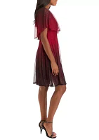 Women's Sleeveless Cape Fit and Flare Dress